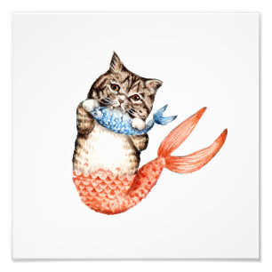 Ppurmaid Cat Mermaid Fotodruck