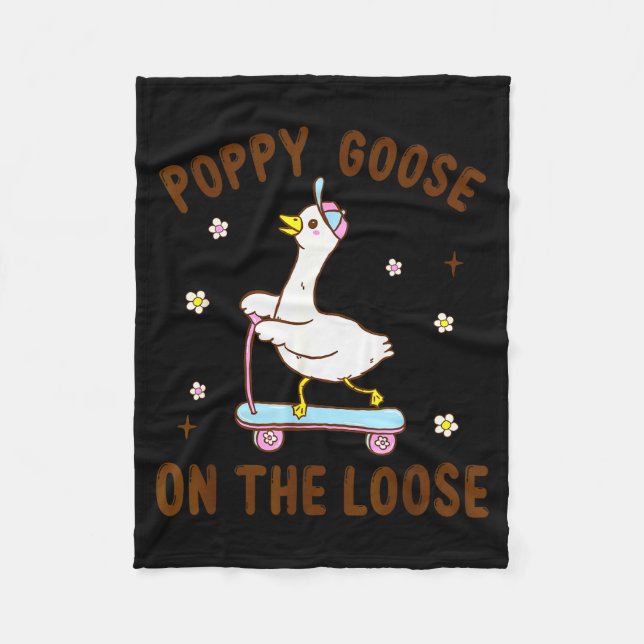 Ppy Goose On The Loose Funny Birthday Matching Fam Fleecedecke (Vorderseite)