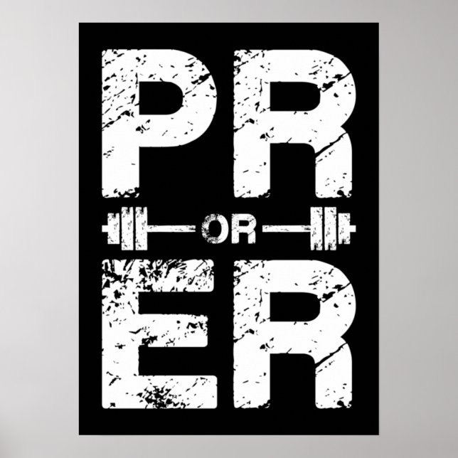 PR oder ER - Funny Powerlift, Weigheben Poster (Vorne)