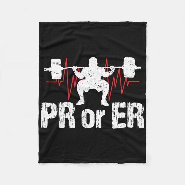 Pr oder er Funny Weightlift Bodybuilding Fleecedecke (Vorderseite)