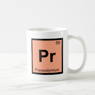 Pr - Praseodymium Chemie Periodensystem Symbol Kaffeetasse