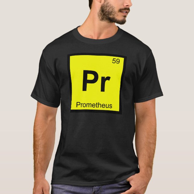 Pr - Prometheus Titan Chemie Periodische Tabelle T-Shirt (Vorderseite)
