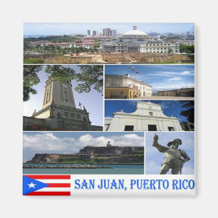 PR - Puerto Rico - San Juan Mosaic - Collage Magnet
