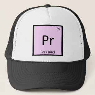 Pr - Schweineborsten Chemie Periodensystem-Symbol Truckerkappe