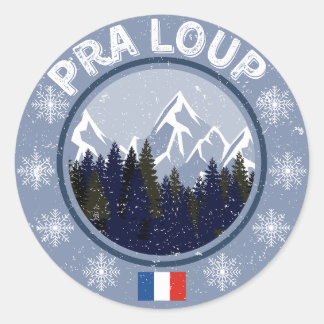 Pra-Loup Skistation Runder Aufkleber