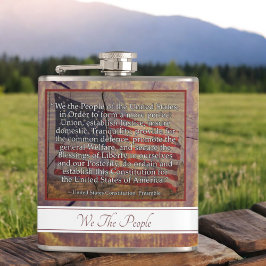 Präambel der US-Verfassung über texturierten Hinte Flachmann