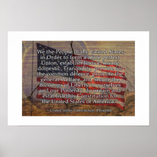 Präambel der US-Verfassung über texturierten Hinte Poster