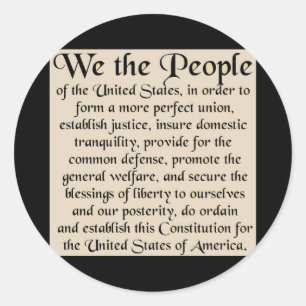 Präambel zur Konstitution der Vereinigten Staaten Runder Aufkleber