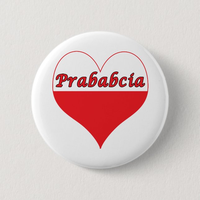 Prababcia Polnisches Herz Button (Vorderseite)