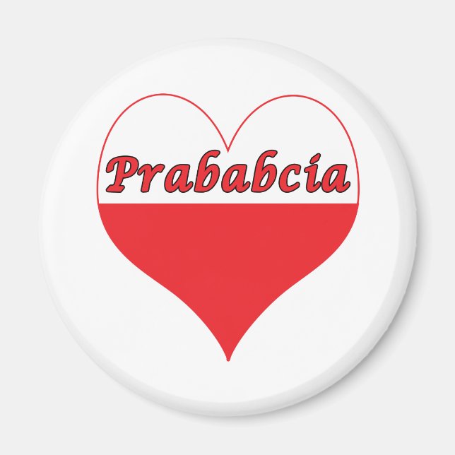Prababcia Polnisches Herz Magnet (Vorne)