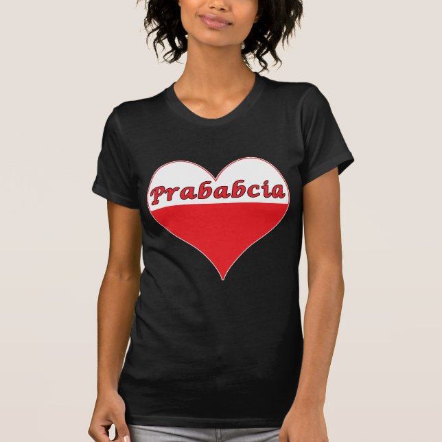 Prababcia Polnisches Herz T-Shirt (Vorderseite)