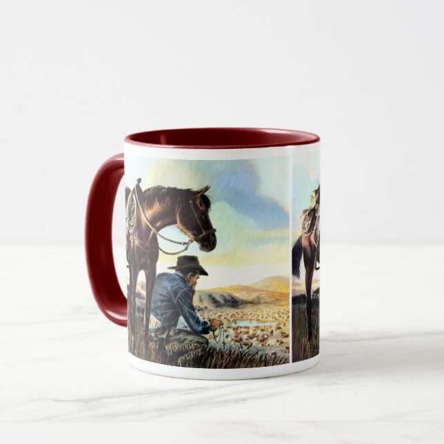 Prachen Cowboy Tasse (Vorderseite Links)