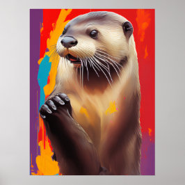 Prachen eines Otter Art Poster - Anpassbare Drucka