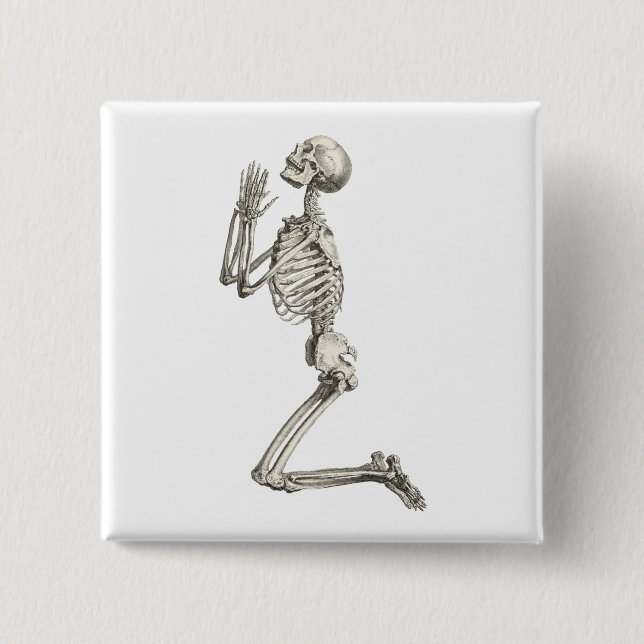 Prachen Skeleton Halloween Button (Vorderseite)