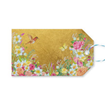 Pracht Gold Blumen Kolibri