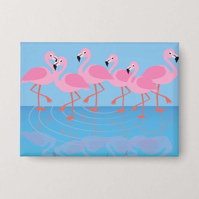 Prachtenfärbung der Flamingos Button (Vorderseite)