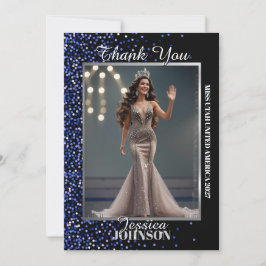 Prachtfoto Dankeskarten Royal Blau Glitter Dankeskarte