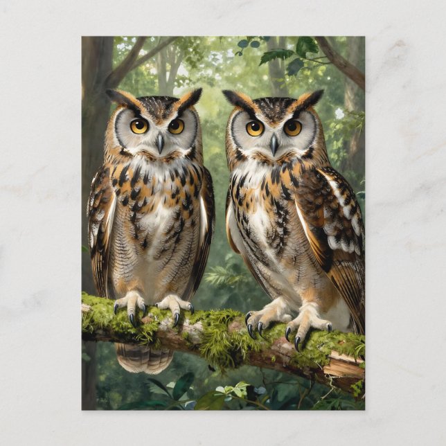 Prächtige Adler-Eulen Waldniederlassung Postkarte (Vorderseite)
