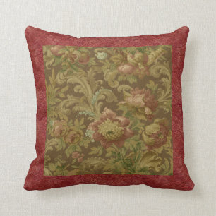 Prächtige Alt-Welt-Antik-Blumen-Faux-Textur Kissen