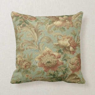 Prächtige Alt-Welt-Antik-Blumen-Faux-Textur Kissen
