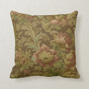 Prächtige Alt-Welt-Antik-Blumen-Faux-Textur Kissen