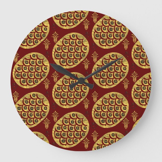 prächtige Blumen Große Wanduhr (Vorderseite)