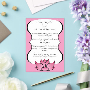 Prächtige Lotus in Rosa Acryl-Hochzeit Acryleinladungen