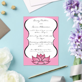 Prächtige Lotus in Rosa Acryl-Hochzeit Acryleinladungen