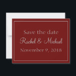 Prächtige Rot und Grau Save the Date<br><div class="desc">Diese beeindruckend schöne Save the Date-Karte zeigt einen roten Hintergrund mit einem grauen Schriftart,  Save the Date Ihrer Hochzeit mit diesen schönen Einladungen. Mit einfach zu bedienenden Vorlagen,  personalisieren Sie Ihre noch heute!</div>