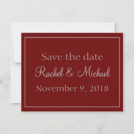 Prächtige Rot und Grau Save the Date