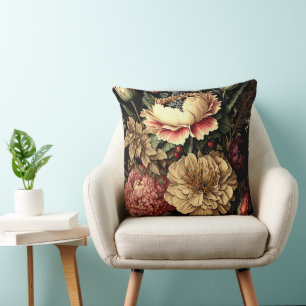 Prächtige Vintage-Blumenanordnung Kissen