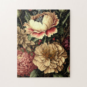 Prächtige Vintage-Blumenanordnung Puzzle