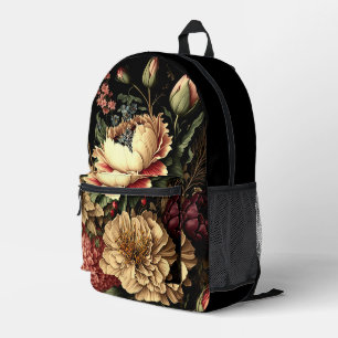 Prächtige Vintage Blumenordnung Bedruckter Rucksack