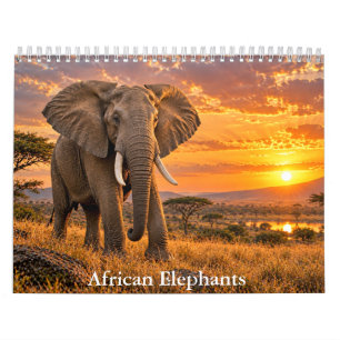 Prächtiger Afrikanischer Elefanten-Wildtierkalende Kalender
