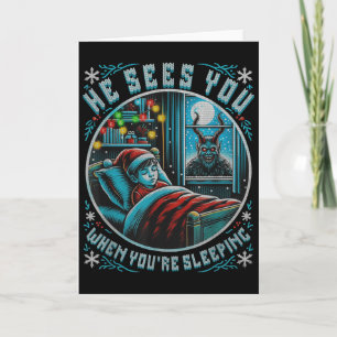 Prächtiger Froher Krampus Er Sieht Dich Vintage Ho Karte