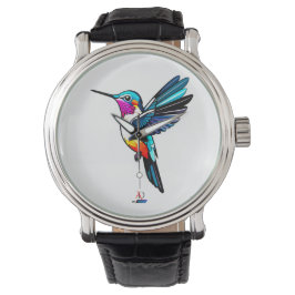 Prächtiger Kolibri - Farbige Illustration Armbanduhr