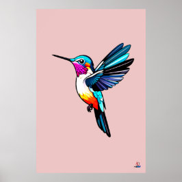 Prächtiger Kolibri - Farbige Illustration Poster