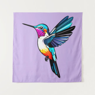 Prächtiger Kolibri - Farbige Illustration Wandteppich