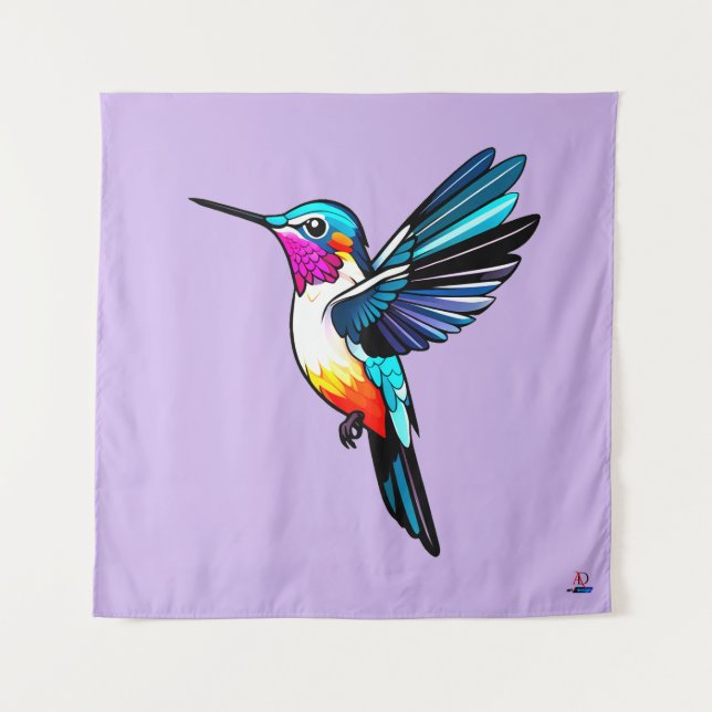 Prächtiger Kolibri - Farbige Illustration Wandteppich (Vorderseite)