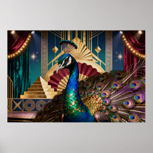 Prächtiger Pfau in goldener Pracht: Ein Majestätis Poster