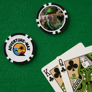 Prächtiger Quetzal im Wolkenwald Schwarz Pokerchips