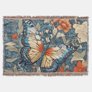 Prächtiger Schmetterling unter William Morris Blum Decke