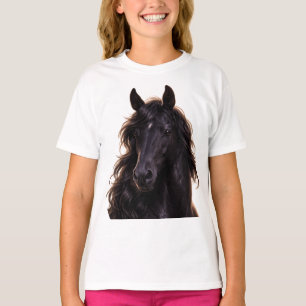 Prächtiger schwarzer Hengst T-Shirt