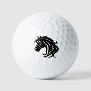 Prächtiger schwarzer Pferdekopf Golfball