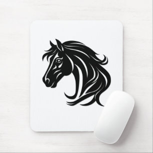 Prächtiger schwarzer Pferdekopf   Mousepad
