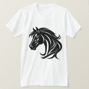 Prächtiger schwarzer Pferdekopf T-Shirt