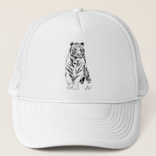 Prächtiger weißer Tiger-Hut Truckerkappe