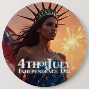 Prächtiges 4.-Juli-Design - Feuerwerk und Freiheit Button