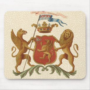 Prächtiges heraldisches Abzeichen mit Greif und Mousepad