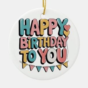 Prächtiges Herzlichen Glückwunsch zum Geburtstag Keramik Ornament